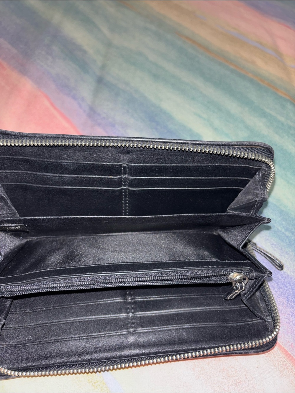 Coach Peyton Signature Black & White Accordion Zip Around Wallet - Picture 7 of 7